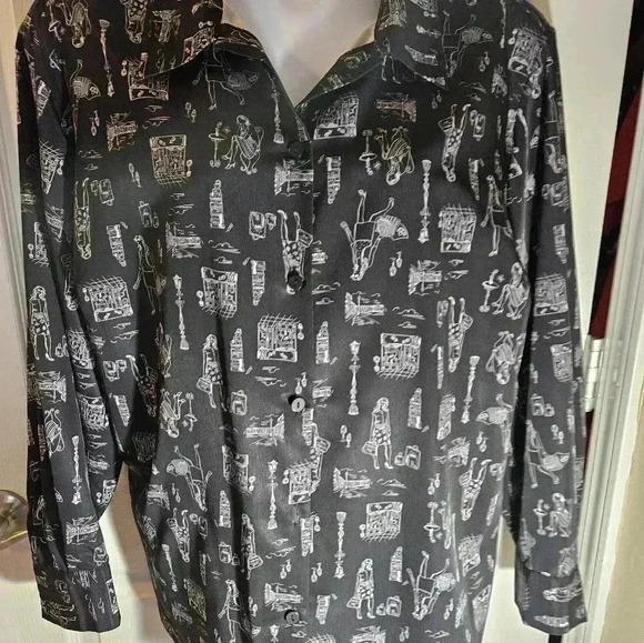 Maggie Barnes Black And White Button Up Plus Size Shirt Sz 2X - Picture 2 of 7